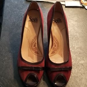 Sofft Red Peeptoe Heel